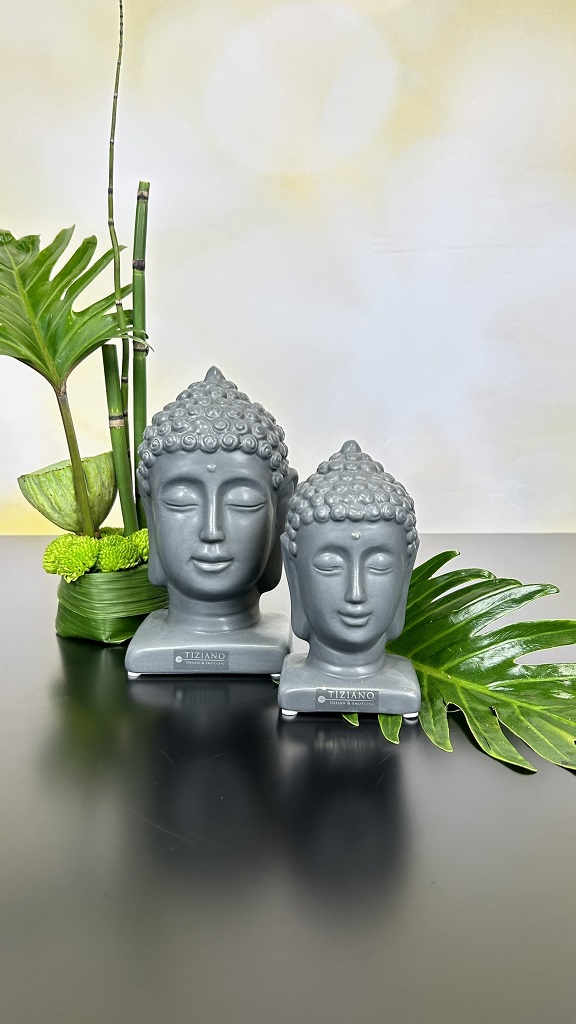 Buddha Kopf Sumana anthrazit