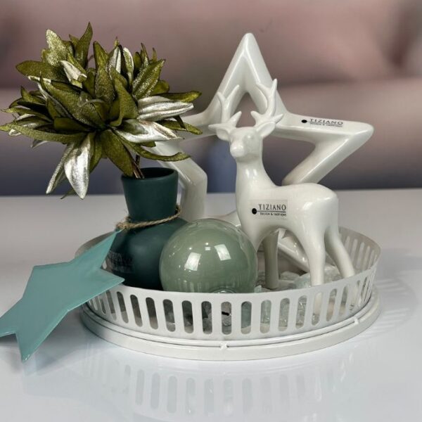 Metallschale Canneto rund creme-weiß