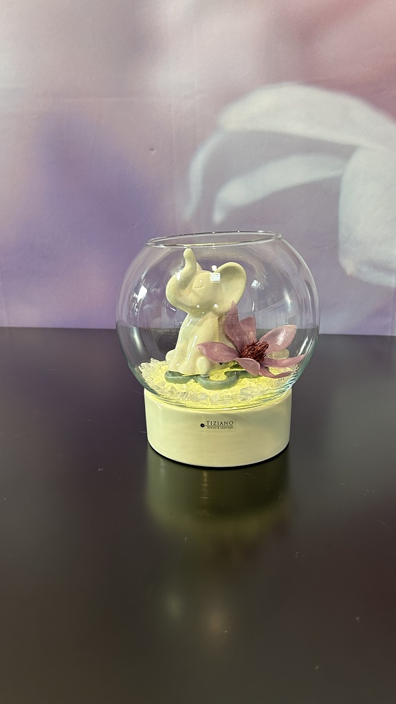 Windlicht Castello-Ovaro creme-weiß mit Klarglas – Bild 3