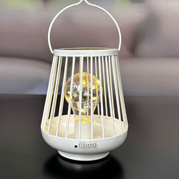 Metall-Licht Porte LED 15,5 cm creme-weiß