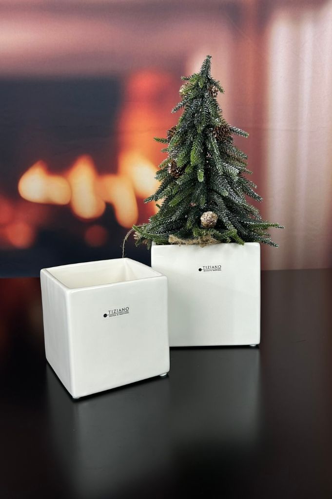Kübel Ascoli creme-weiß
