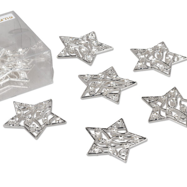 Deko Stern 4cm silber-Kristall