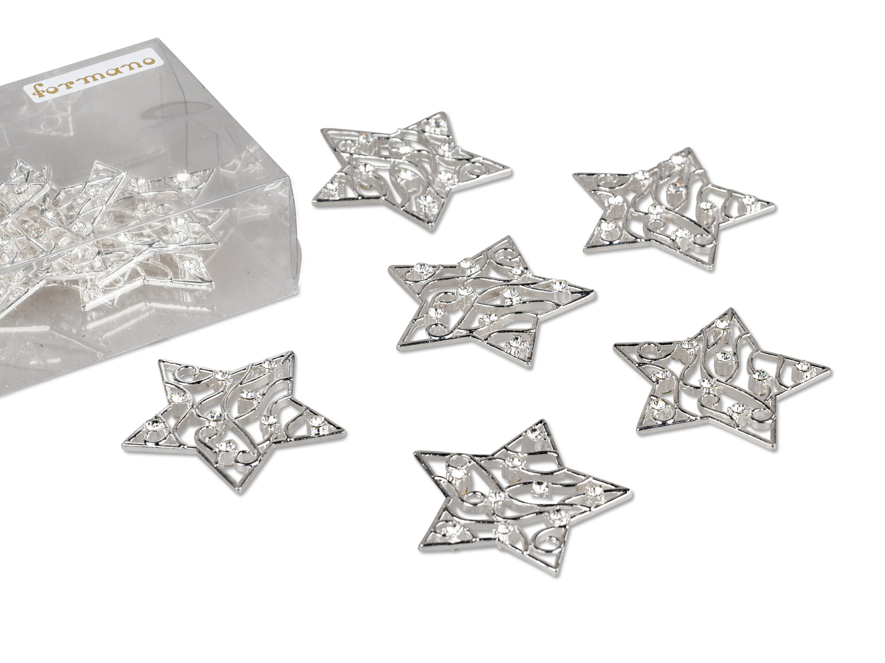 Deko Stern 4cm silber-Kristall