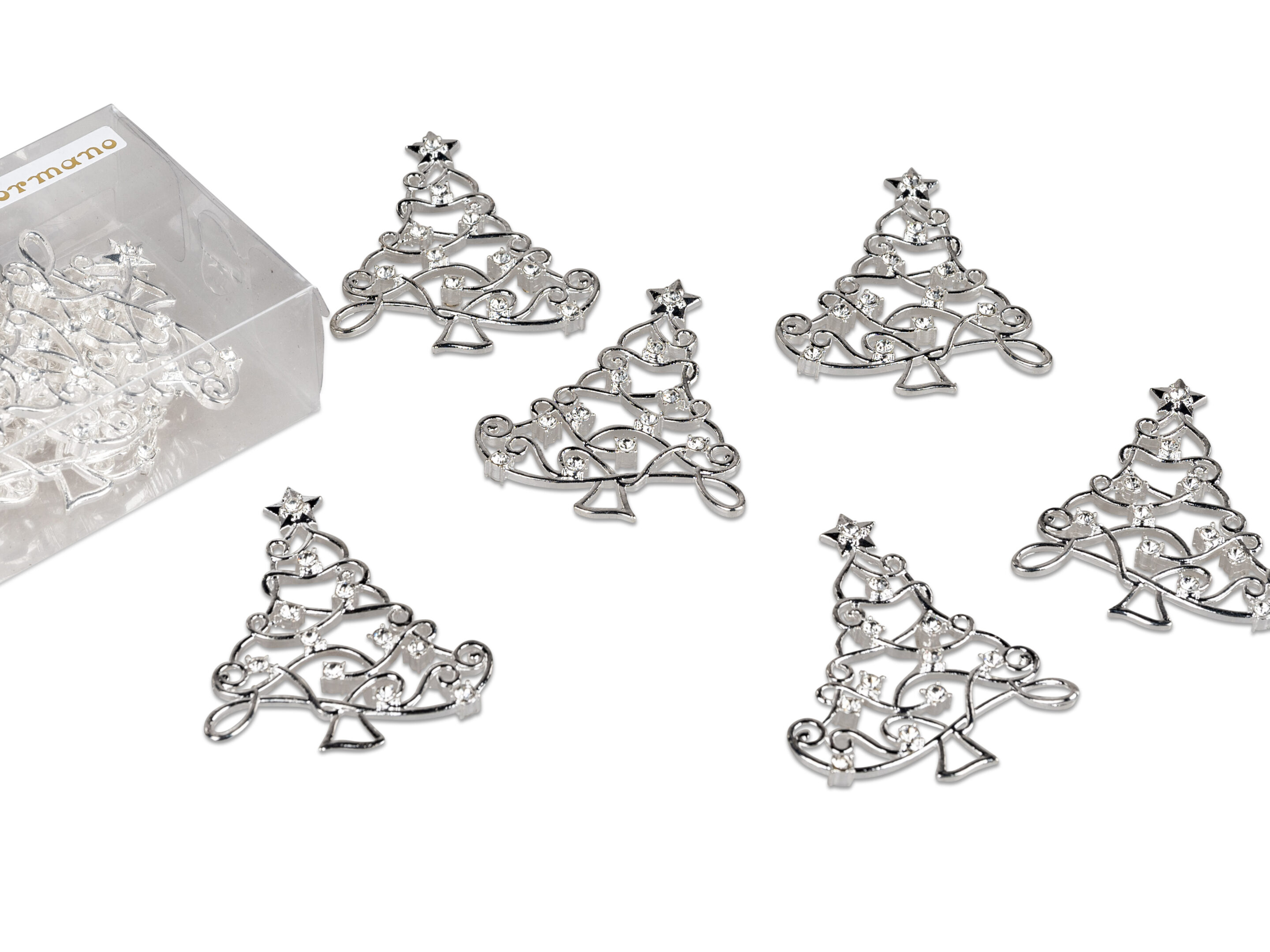 Deko Baum 6cm silber-Kristall