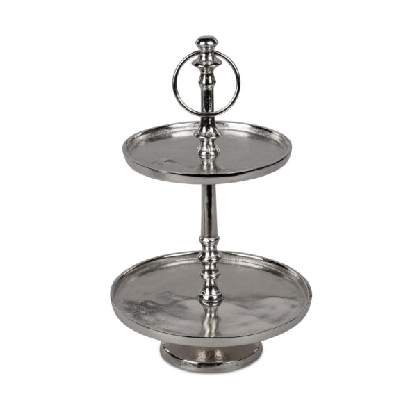 Deko Etagere rund 2tlg Alu Organic