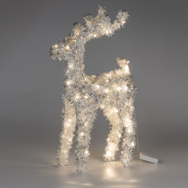 Deko Hirsch 50cm mit 50 LEDs silber