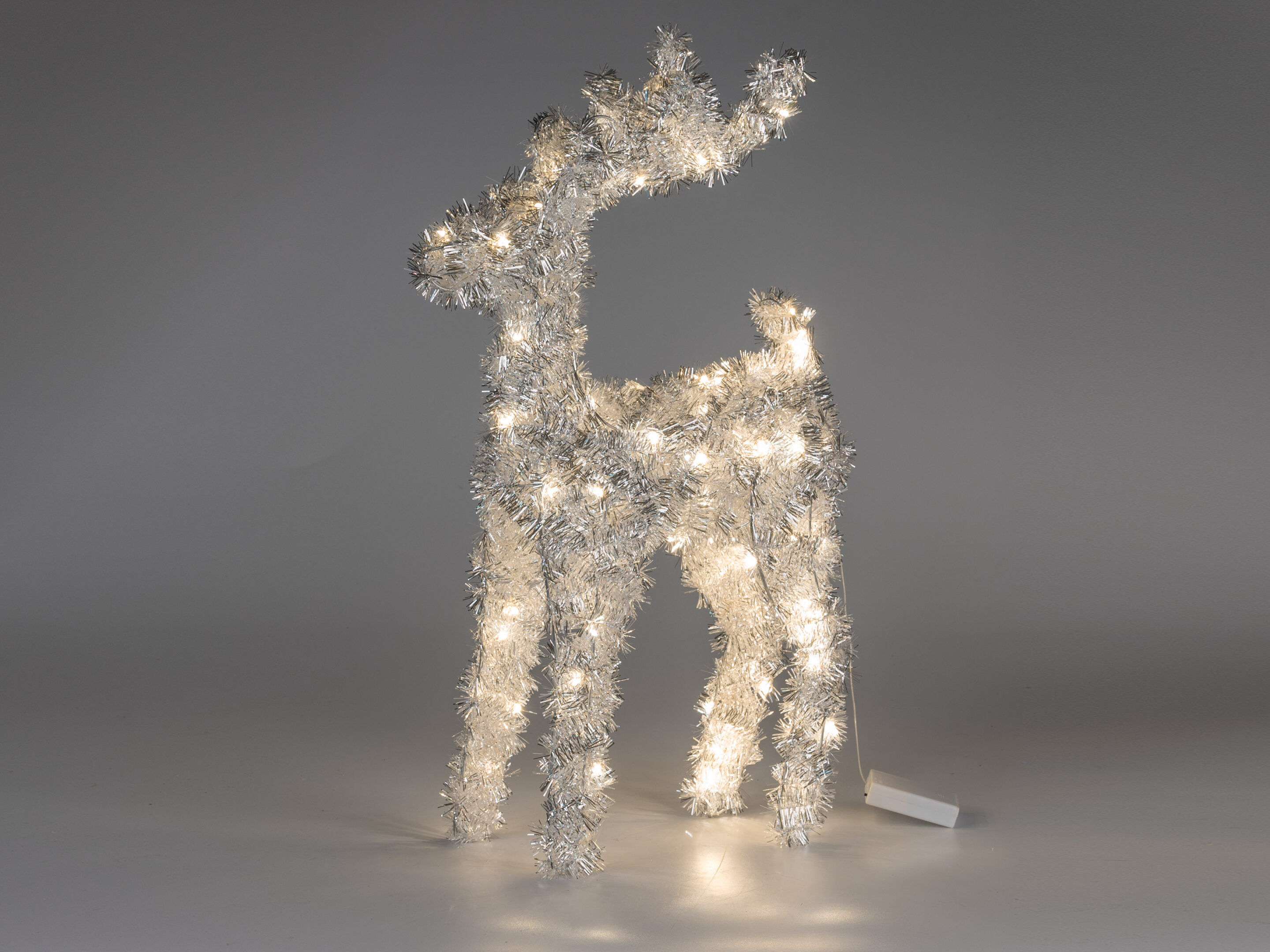 Deko Hirsch 50cm mit 50 LEDs silber