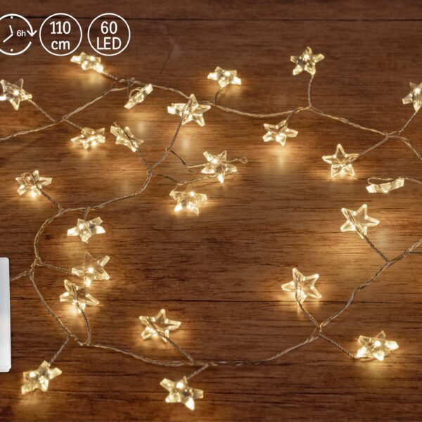 Lichtgirlande 110cm Stern mit 60 LEDs