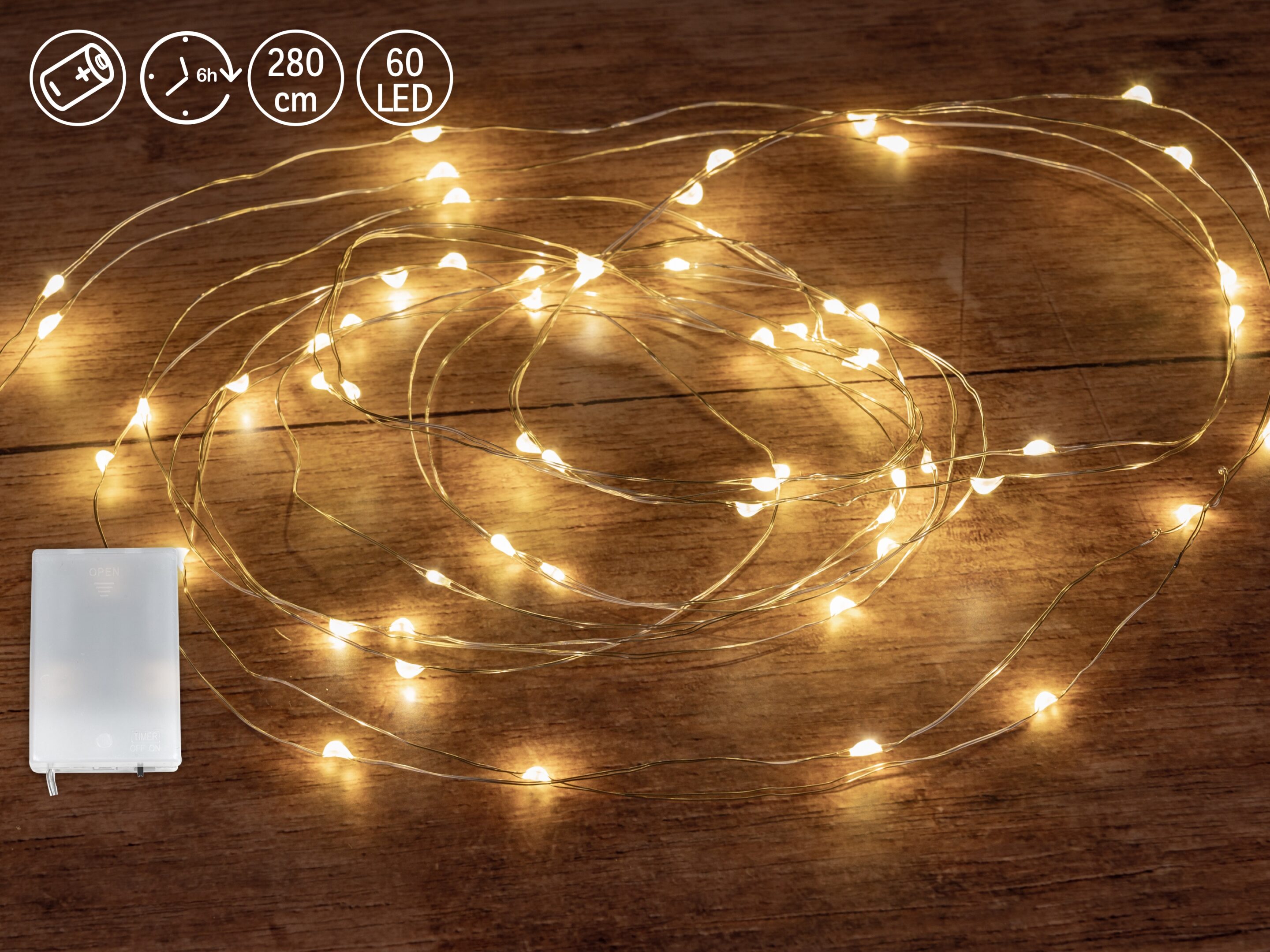 Lichtgirlande 280cm mit 60 LEDs