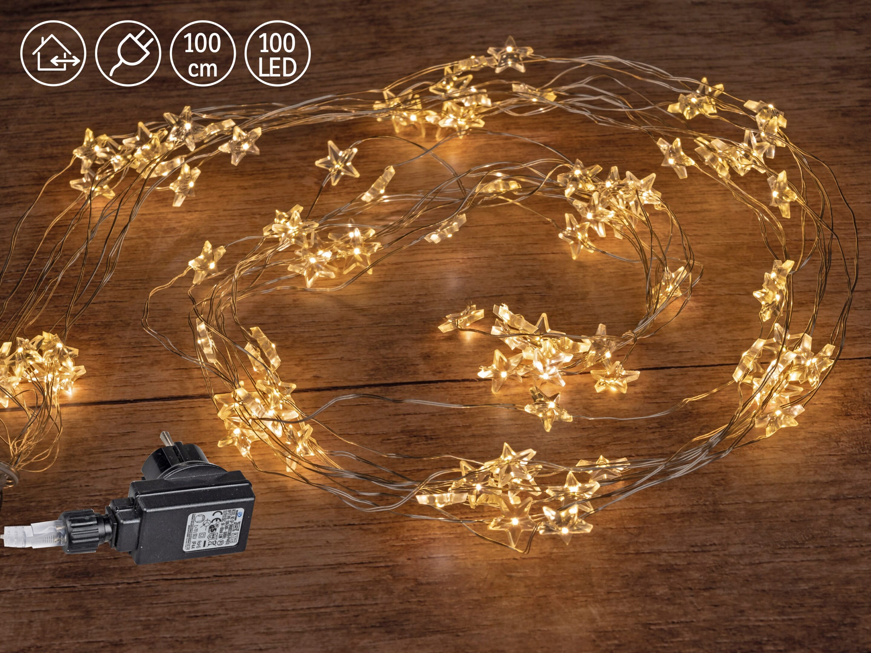 Lichtgirlande 100cm Sterne mit 100 LEDs