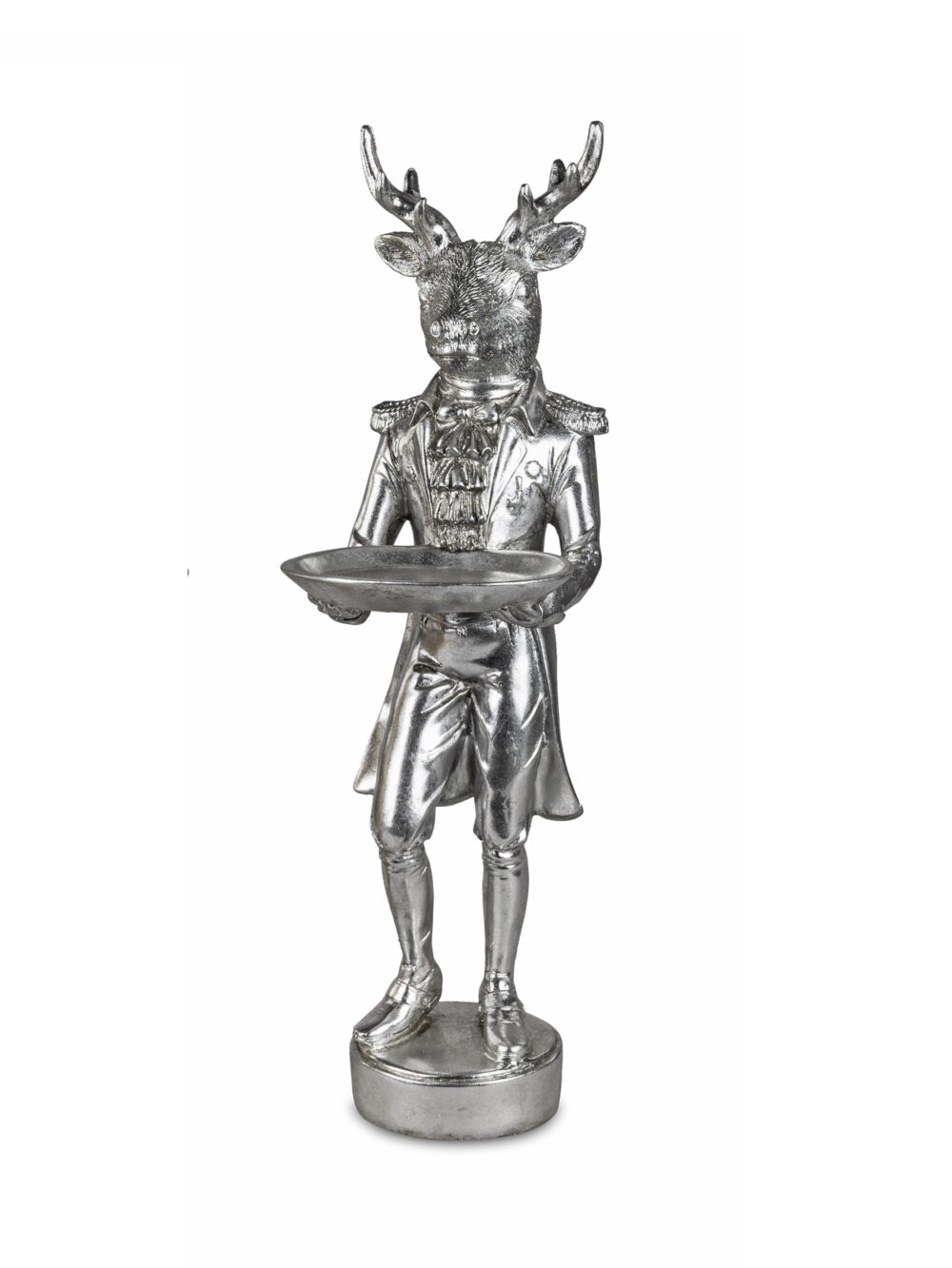 Deko Hirsch Klassik 44cm antik-silber