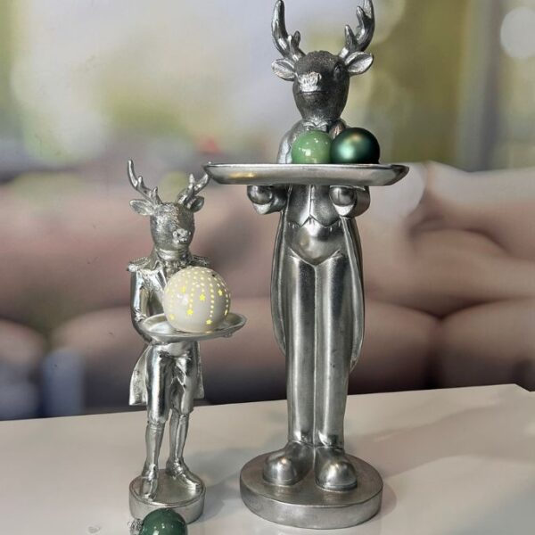 Deko Hirsch 70cm antik-silber