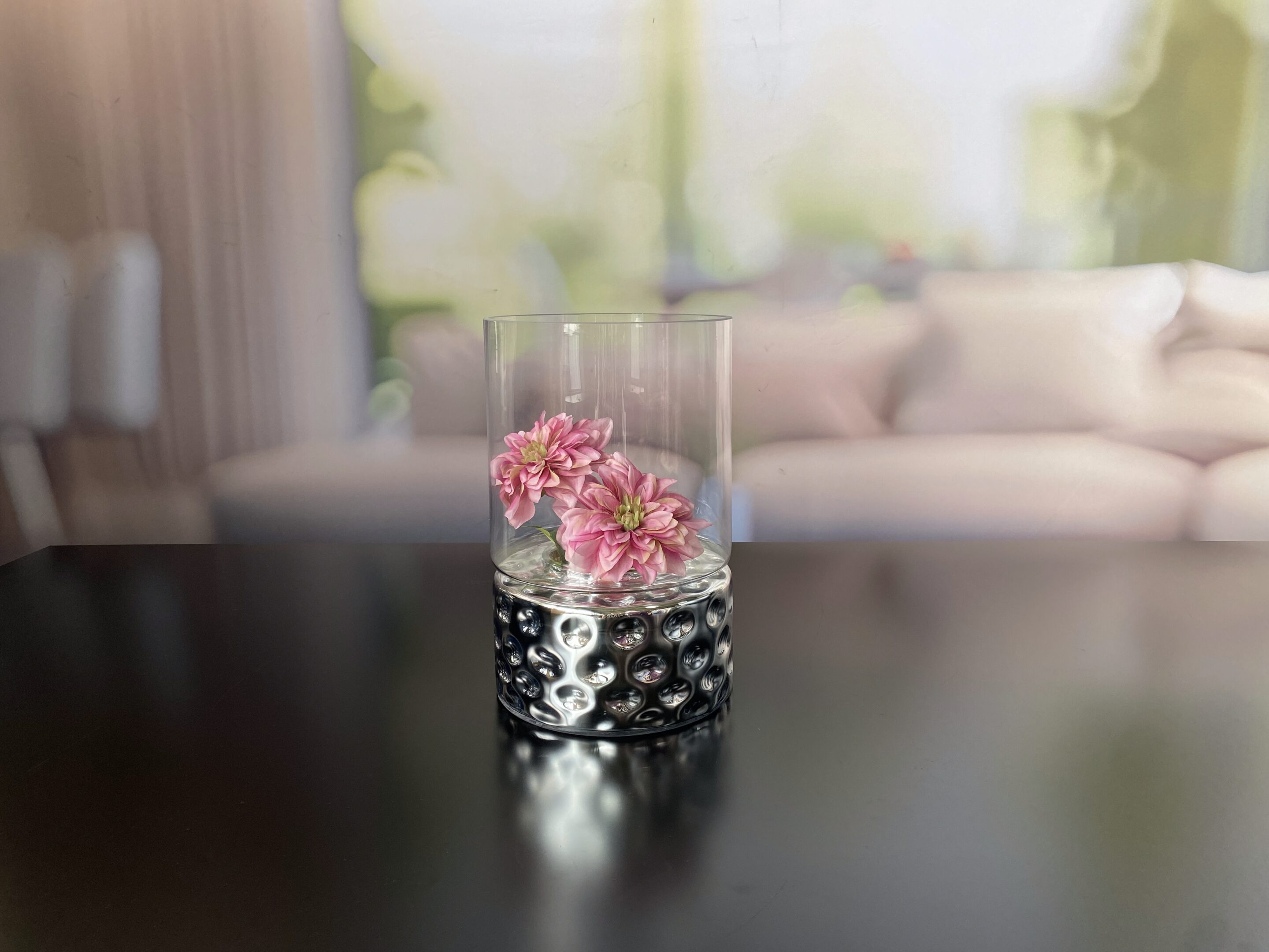 Windlicht Dots 44cm silber