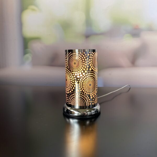 Deko Lampe rund Touch Punkte 24cm silber