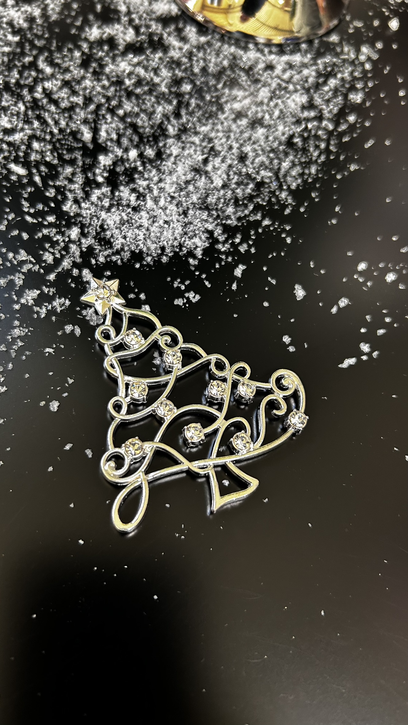 Deko Baum 6cm silber-Kristall