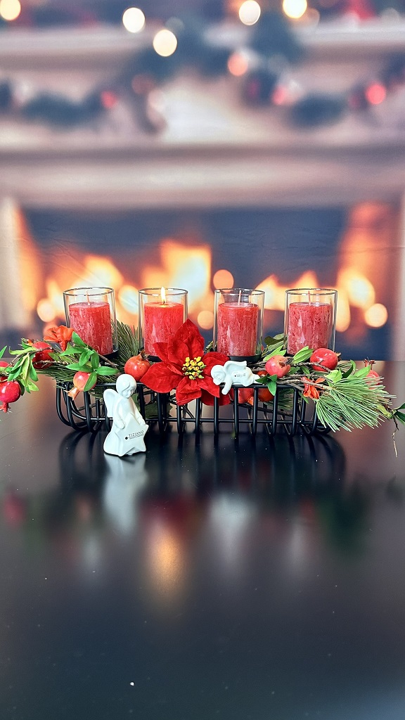 Deko Metall Kerzenleuchter oval 45cm schwarz