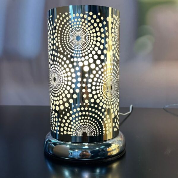 Deko Lampe rund Touch Punkte 24cm silber