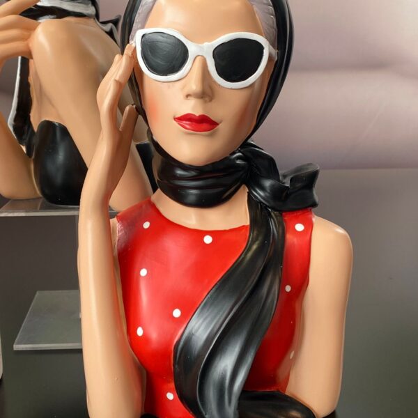 Deko Büste Lady 27cm rot
