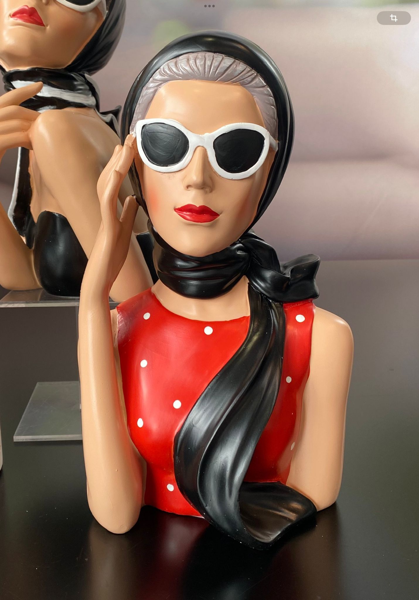 Deko Büste Lady 27cm rot