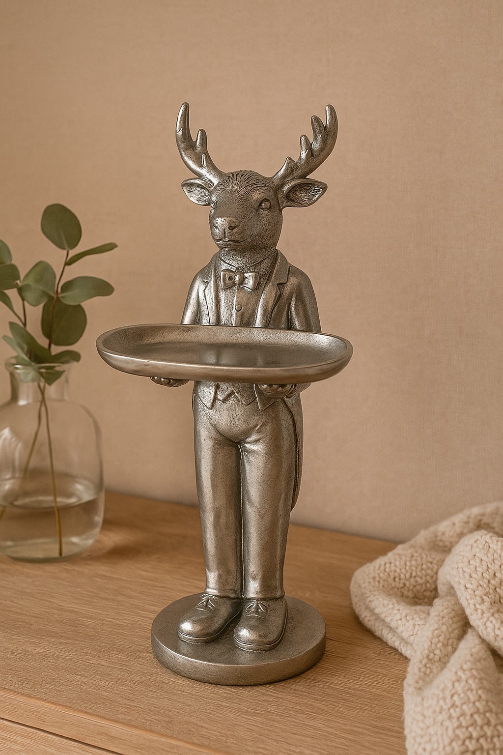 Deko Büste Hirsch 45 klassik silber