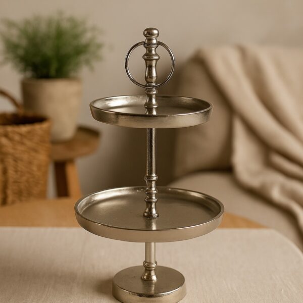 Deko Etagere rund 2tlg Alu Organic