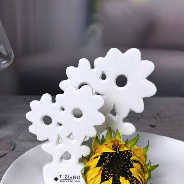 Deko Doppelblume Folina creme-weiß