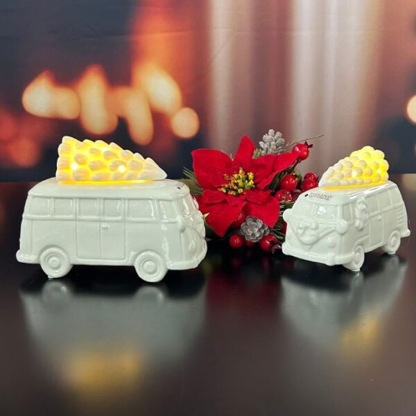 Deko Bus Parco mit Baum LED creme-weiß