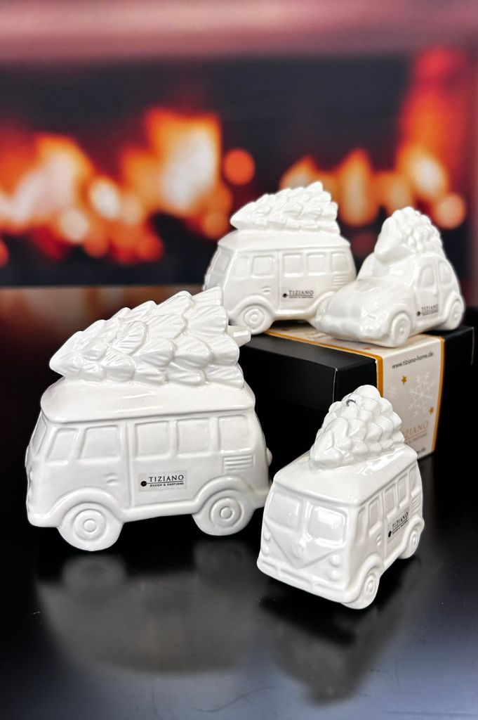 Deko Bus Caso mit Baum in Geschenkkarton