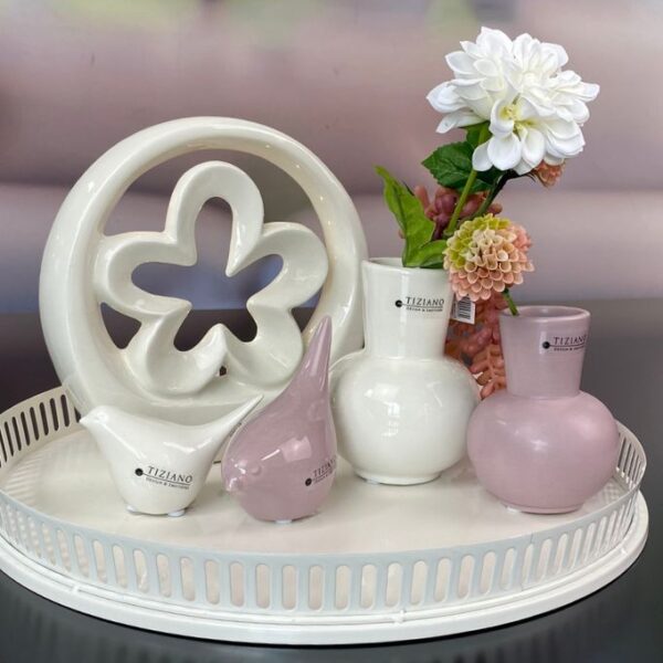 Dekoset Metallschale Canneto+Alfredo+Emporo creme+rosa
