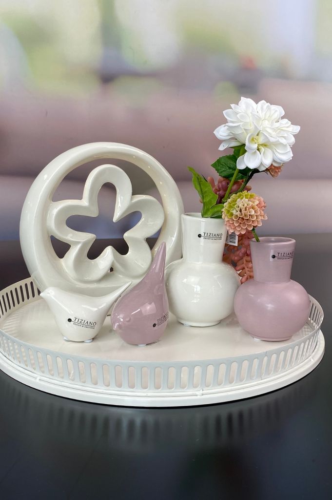 Dekoset Metallschale Canneto+Alfredo+Emporo creme+rosa