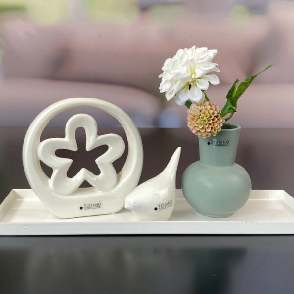 Dekoset Metallschale Legri mit Alfredo creme+Emporo grün