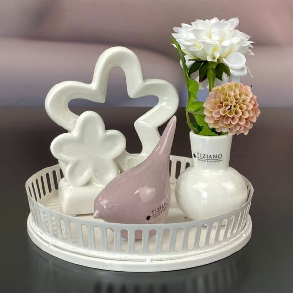 Dekoset Metallschale Canneto mit Alfredo rosa+Emporo creme