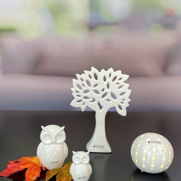 Dekoset Eule Aurelia+Lichtkugel Burano+Baum Gavello
