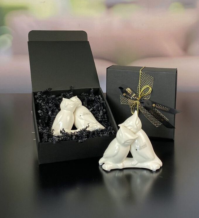 Geschenkbox M Deko Eulenpaar Bruneta