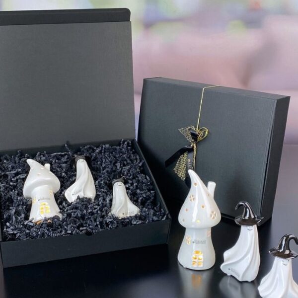 Geschenkbox L mit Gespenst Freddi+Haus Assisi LED