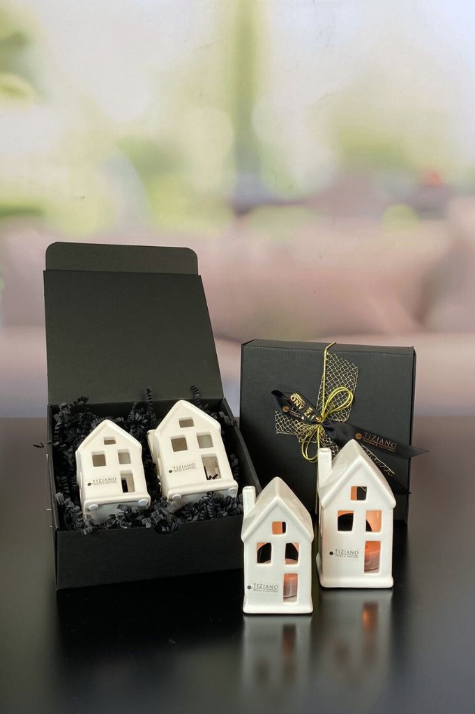 Geschenkbox M mit Teelichthaus Portofino