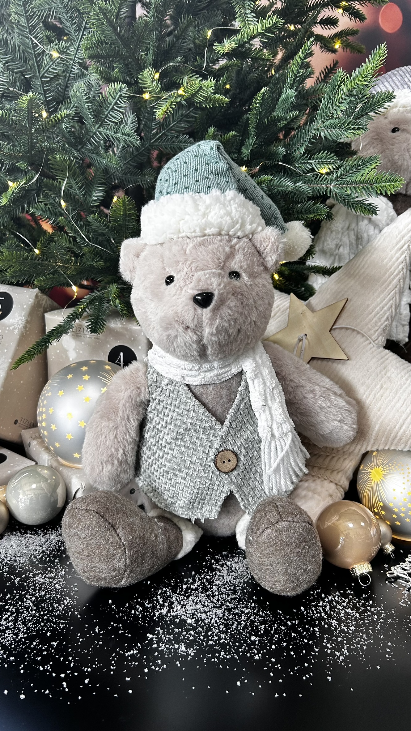 Deko Teddybär sitzend farbig sortiert