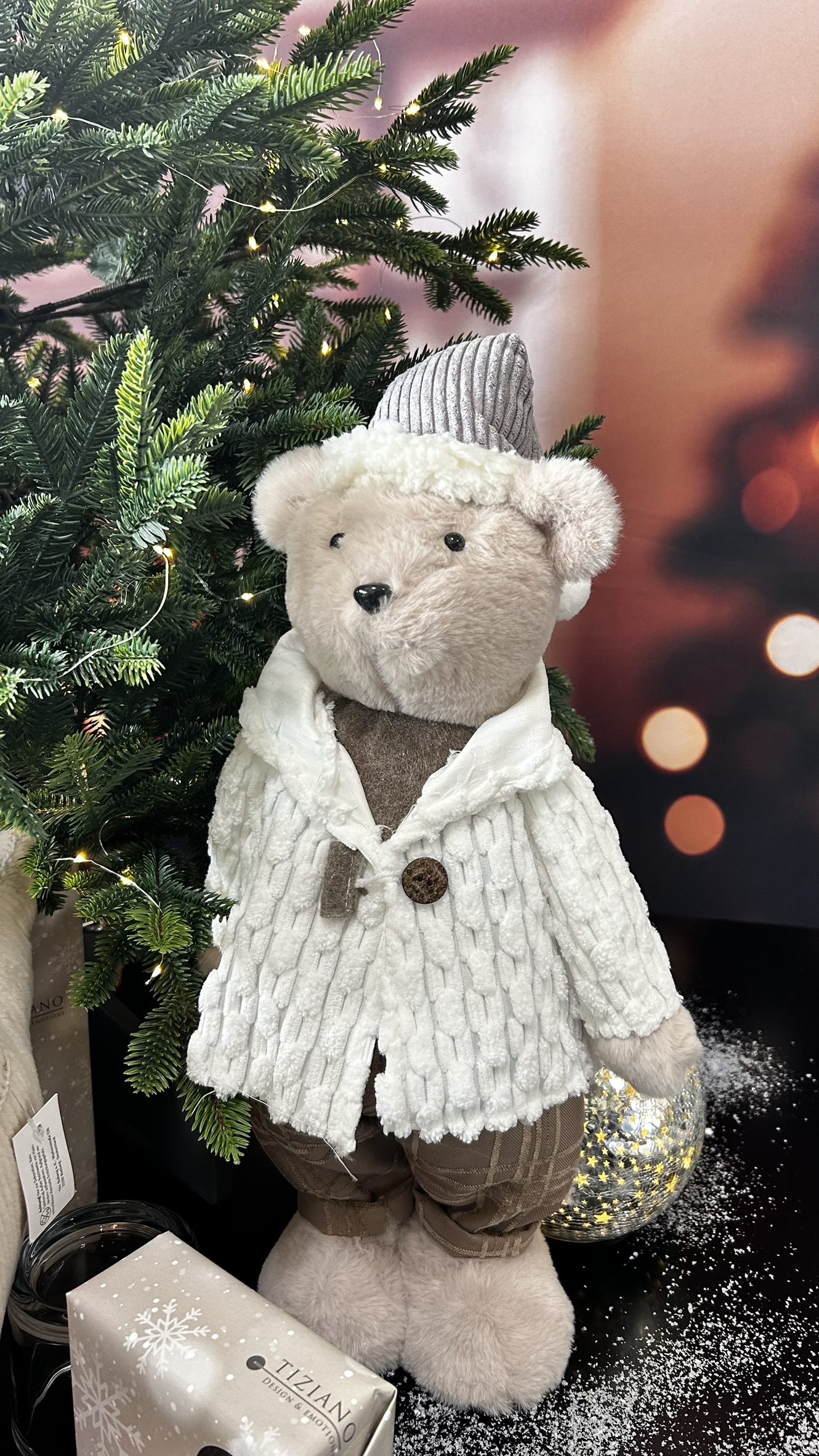 Deko Teddy stehend farbig
