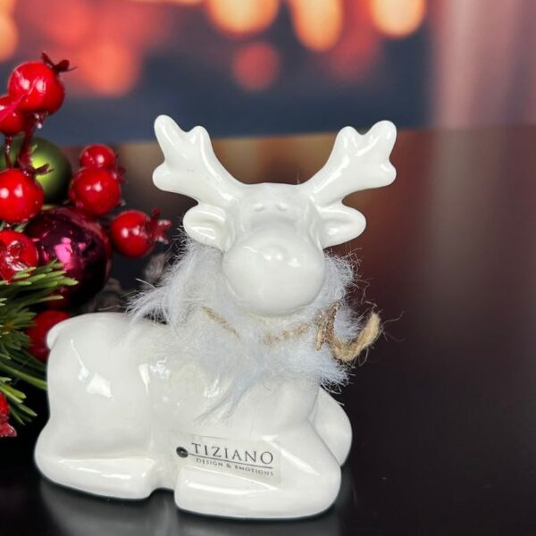 Deko Rentier Lars sitzend creme-weiß