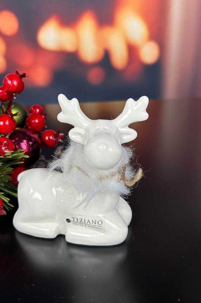 Deko Rentier Lars sitzend creme-weiß