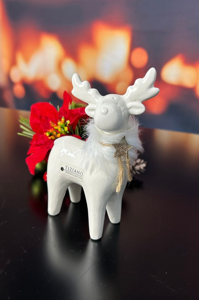 Deko Rentier Lars stehend creme-weiß – Bild 3