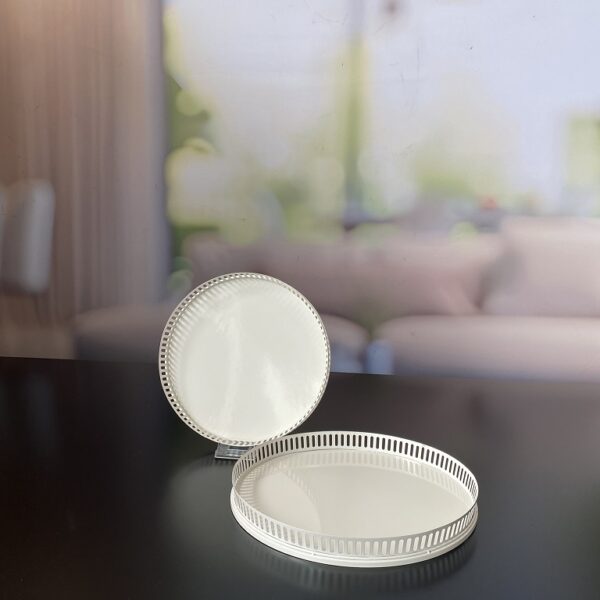 2er Set Metallschale Canneto creme 30+35cm