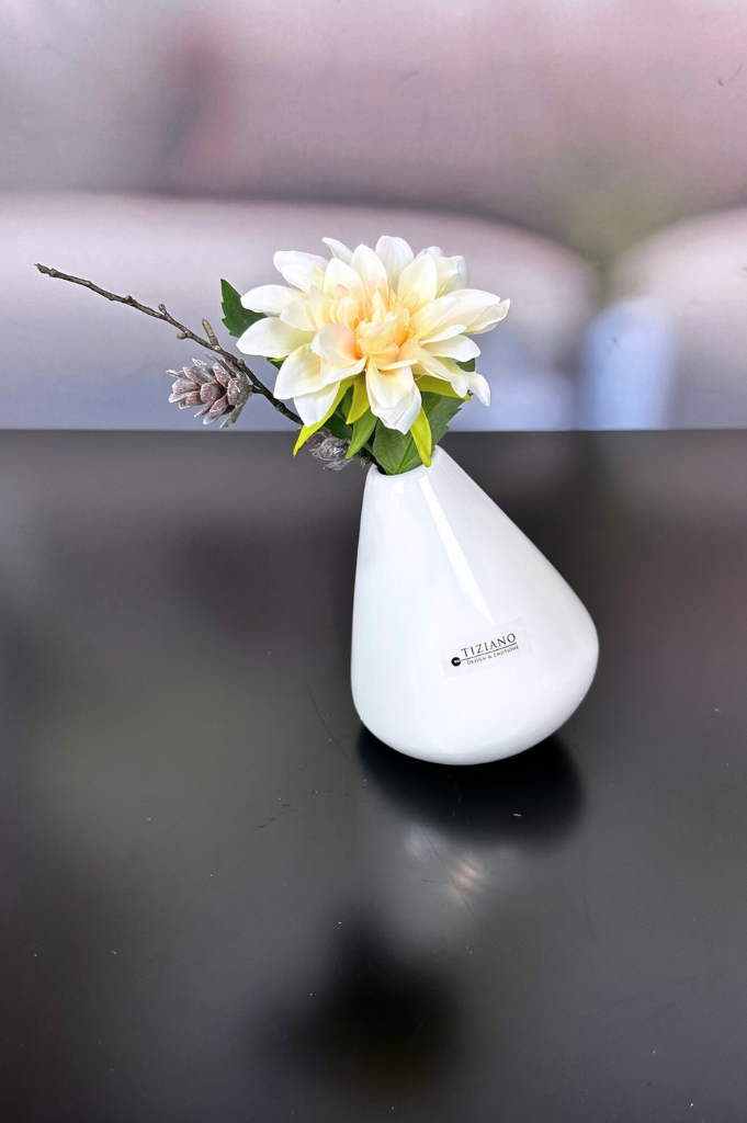 Vase schräg Vallina 13,5 creme-weiß – Bild 3