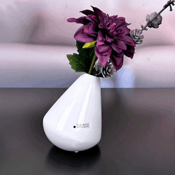 Vase schräg Vallina 13,5 creme-weiß