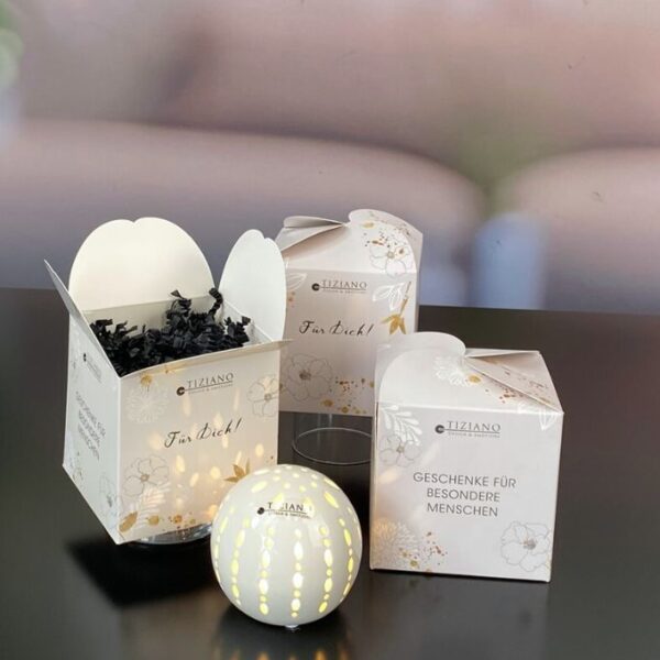 Würfelbox Für Dich mit Lichtkugel Burano LED