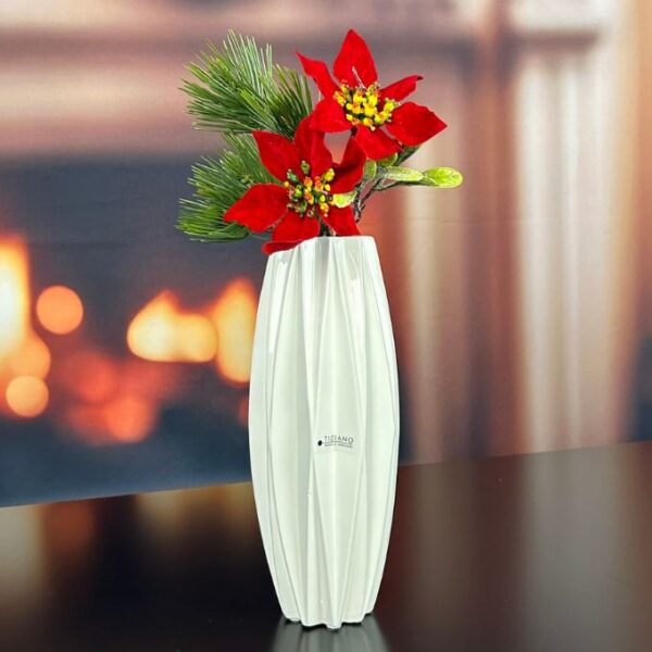 Vase Alba 27cm creme-weiß