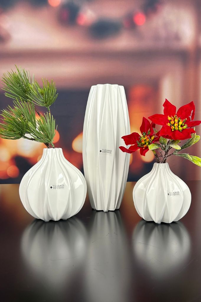 Vase Alba 27cm creme-weiß – Bild 3