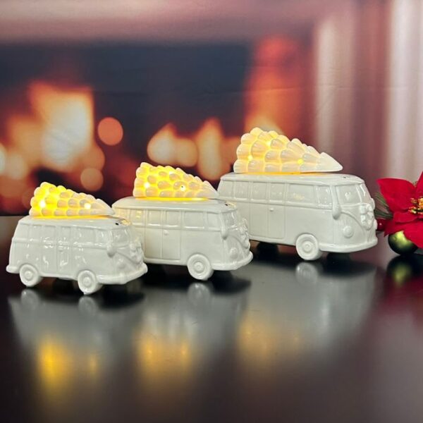 Deko Bus Parco mit Baum LED creme-weiß