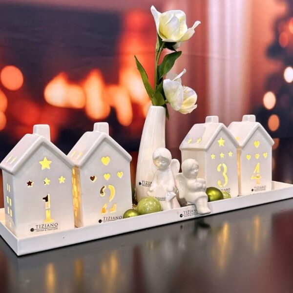 Adventset Metallschale Legri mit Engel Nora+Haus Marana