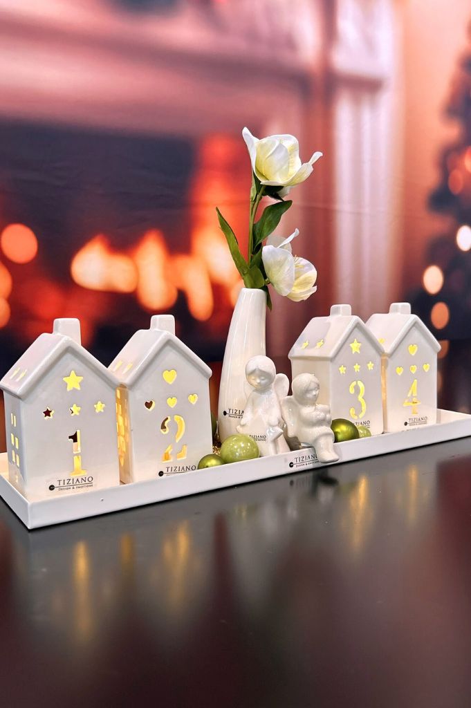 Adventset Metallschale Legri mit Engel Nora+Haus Marana
